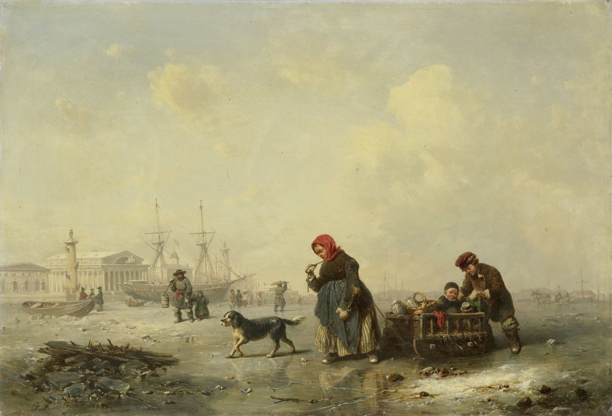 Newa Pietarissa (Leningrad) talvella tekijältä Theodor Hildebrandt