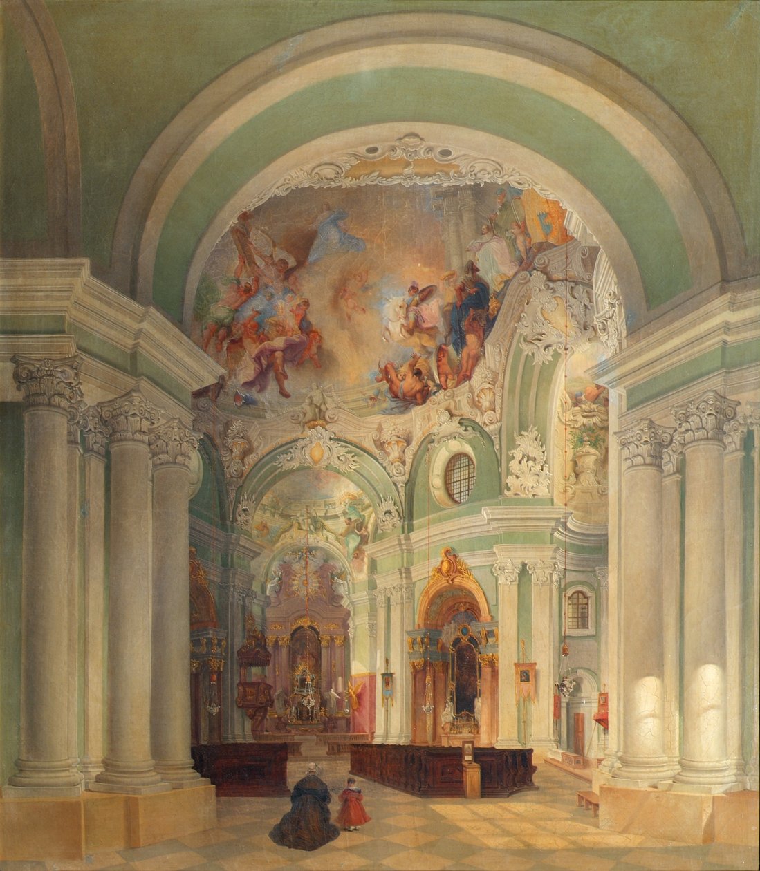 Wienin piaristisen kirkon sisätilat tekijältä Theodor Jachimowicz