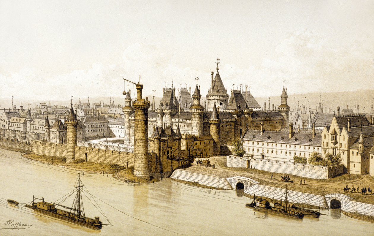 Louvre 1500-luvulla, noin 1880 (kuva) tekijältä Theodor Josef Hubert Hoffbauer
