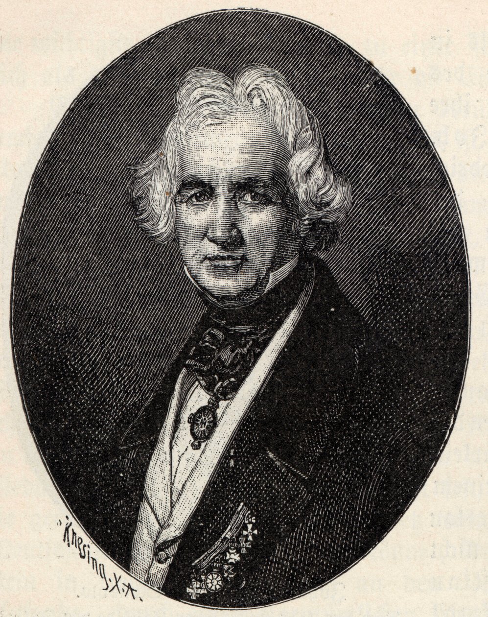 Kuvanveistäjä Christian Daniel Rauchin muotokuva 1777-1857. tekijältä Theodor Knesing