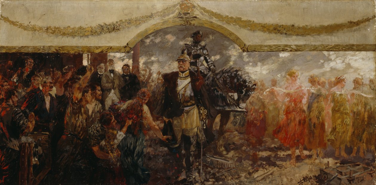Ihmiset osoittavat kunnioitusta Bismarckille, 1911 tekijältä Theodor Rocholl
