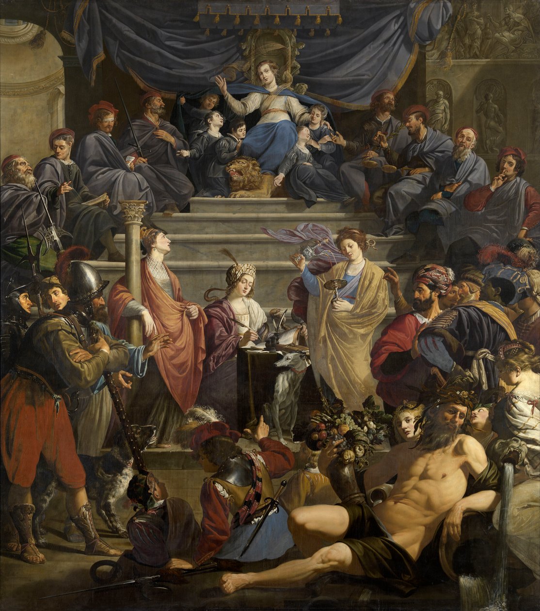 Allegoria Gedelen tuomioistuimesta Gentissä, n. 1627-1628 (öljy kankaalle) tekijältä Theodor Rombouts