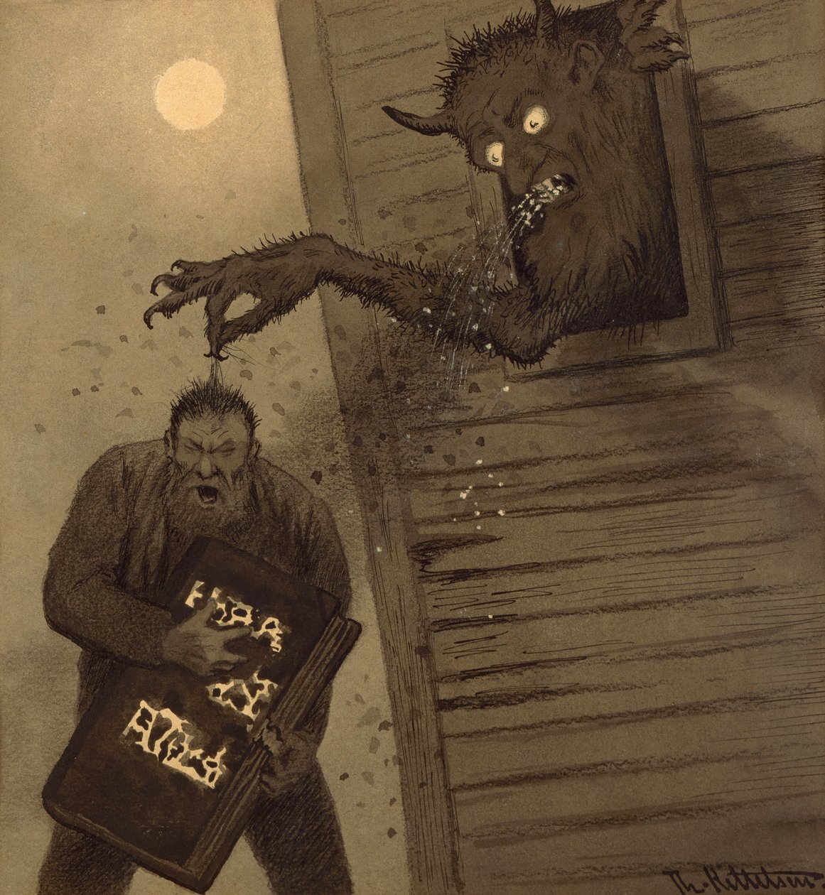 Satumainen piirustus tekijältä Theodor Severin Kittelsen