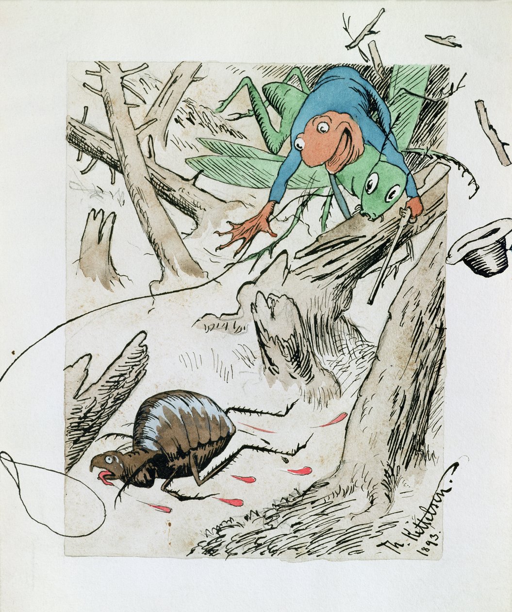 Kirppujen metsästys neitsytmetsässä tekijältä Theodor Kittelsen