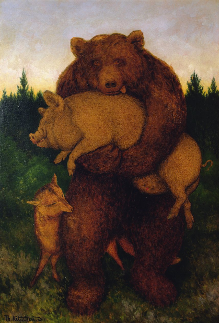 Lihaa, sanoi karhu (öljy kankaalle) tekijältä Theodor Kittelsen