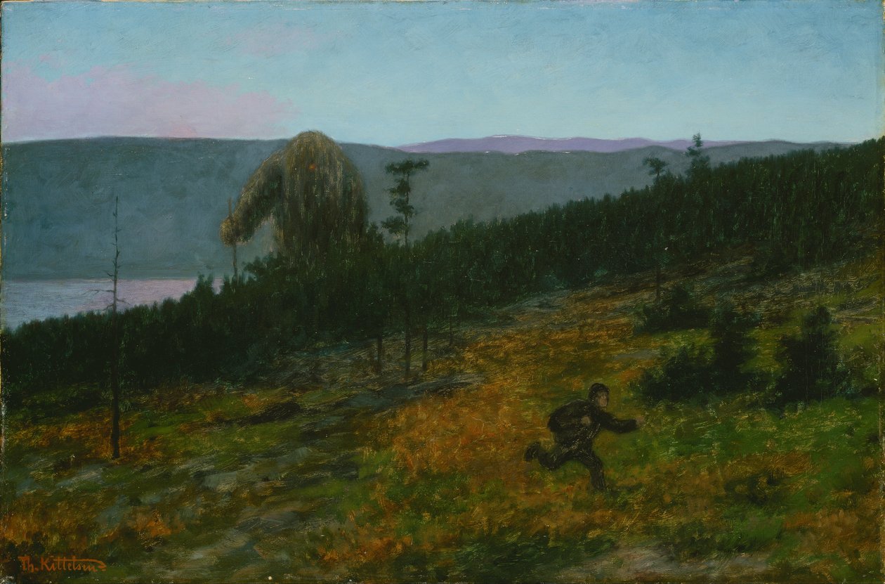 Tuhkapoika ja peikko tekijältä Theodor Kittelsen