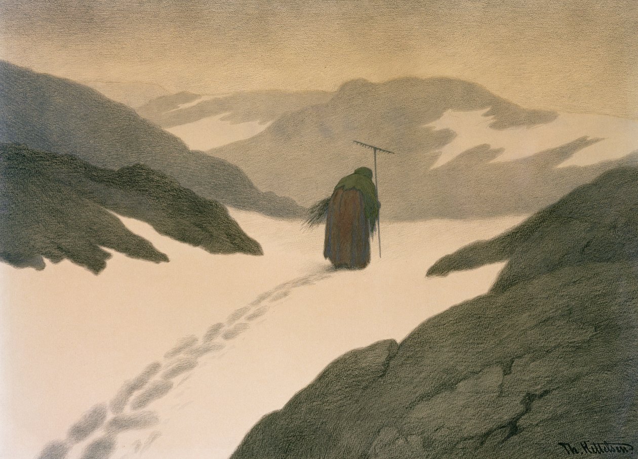 Rutto vuorella tekijältä Theodor Kittelsen
