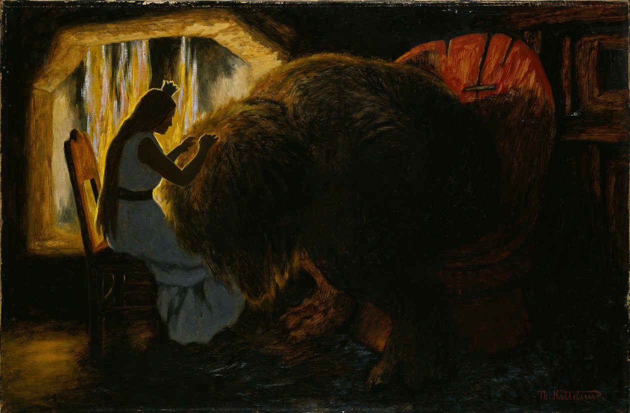 Prinsessa poimii täitä peikkolta tekijältä Theodor Kittelsen