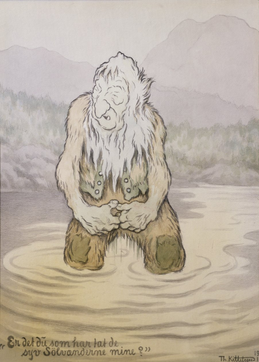Kuka on ottanut seitsemän hopeankkaani? tekijältä Theodor Kittelsen