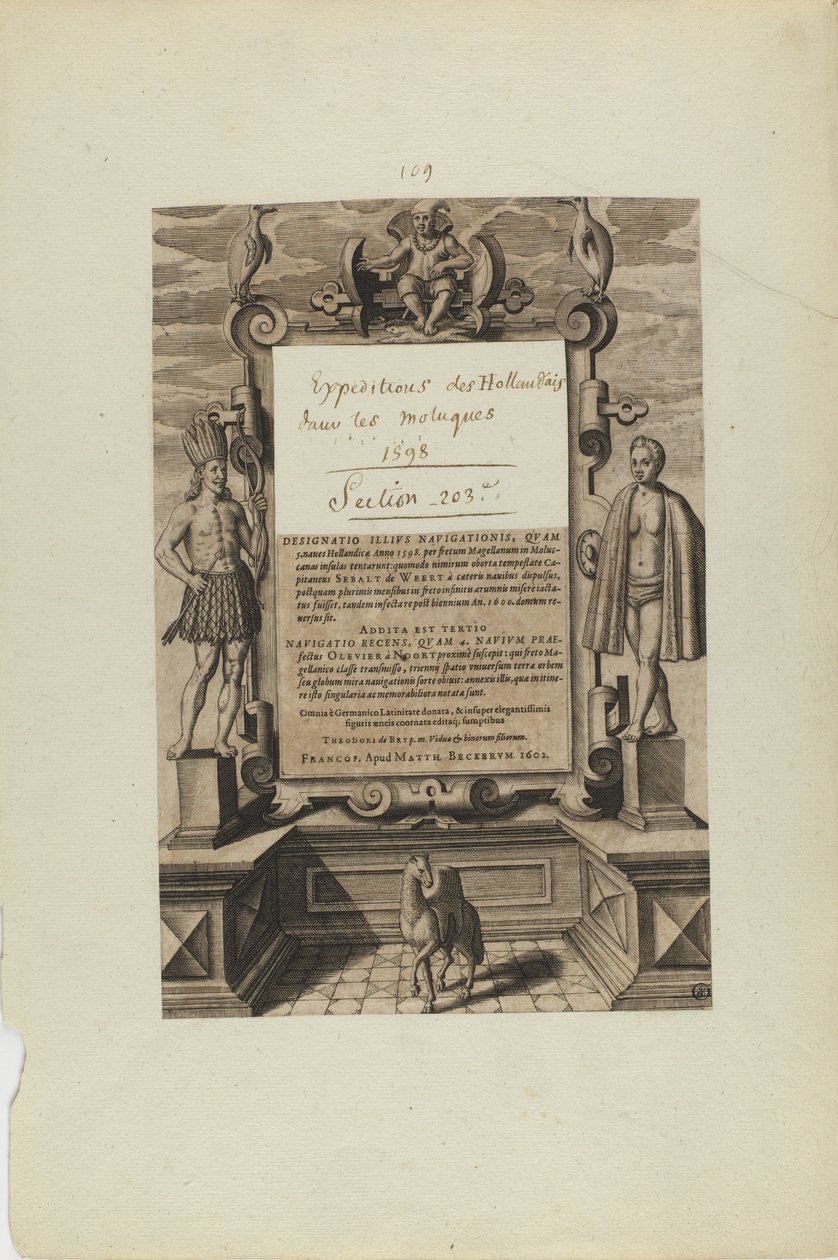 (Nimiölehti) (kirjasta Americae) tekijältä Theodor de Bry