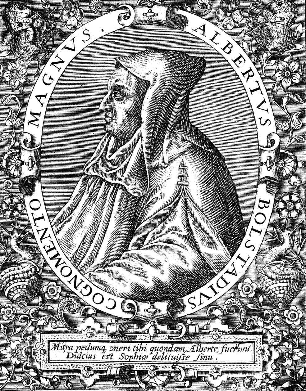 Albertus Magnus c1200-1280 saksalaissyntyinen dominikaaninen munkki, 1500-luvun loppu tekijältä Theodor de Bry