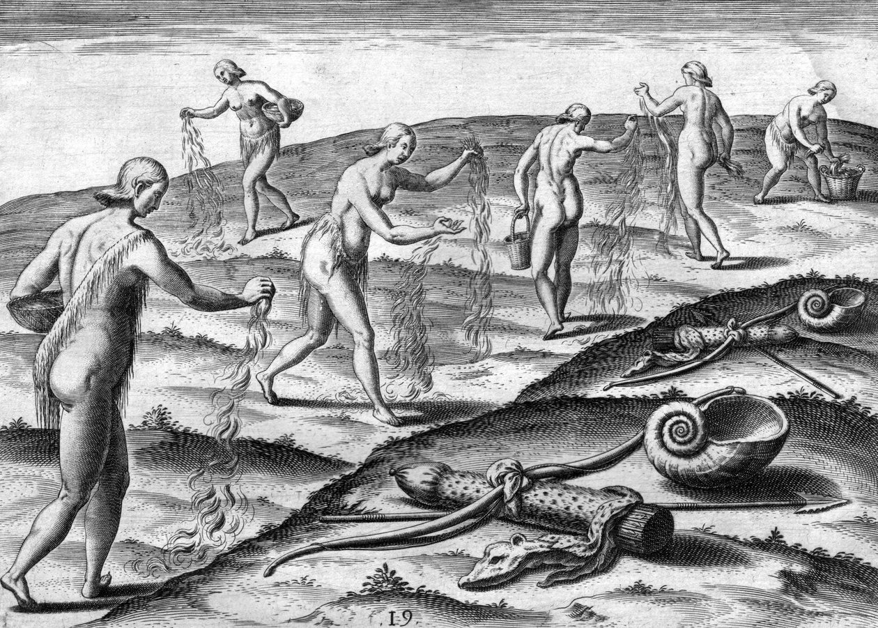 Potano-heimon naisten seremonia tekijältä Theodor de Bry