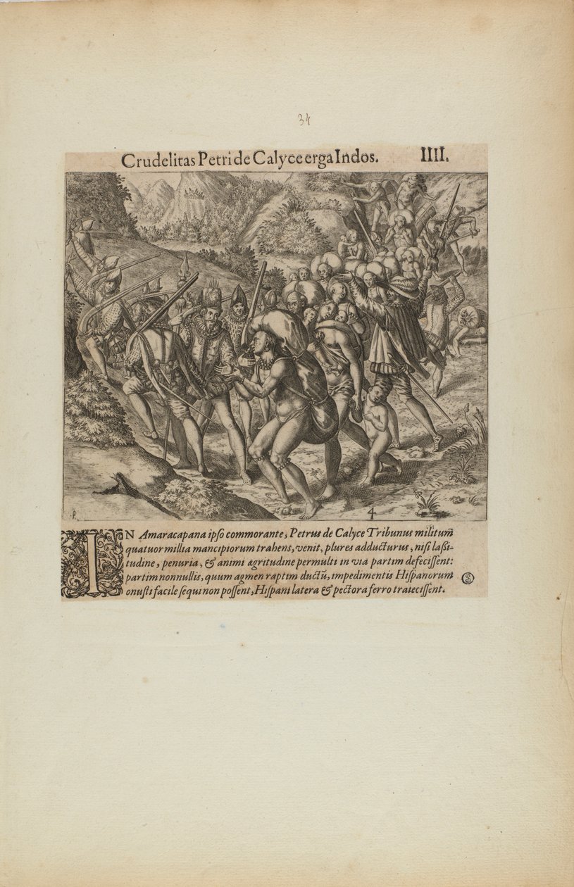 Crudelitas Petride Calyce Erga Indos. III. (kirjasta Americae, neljäs osa) tekijältä Theodor de Bry
