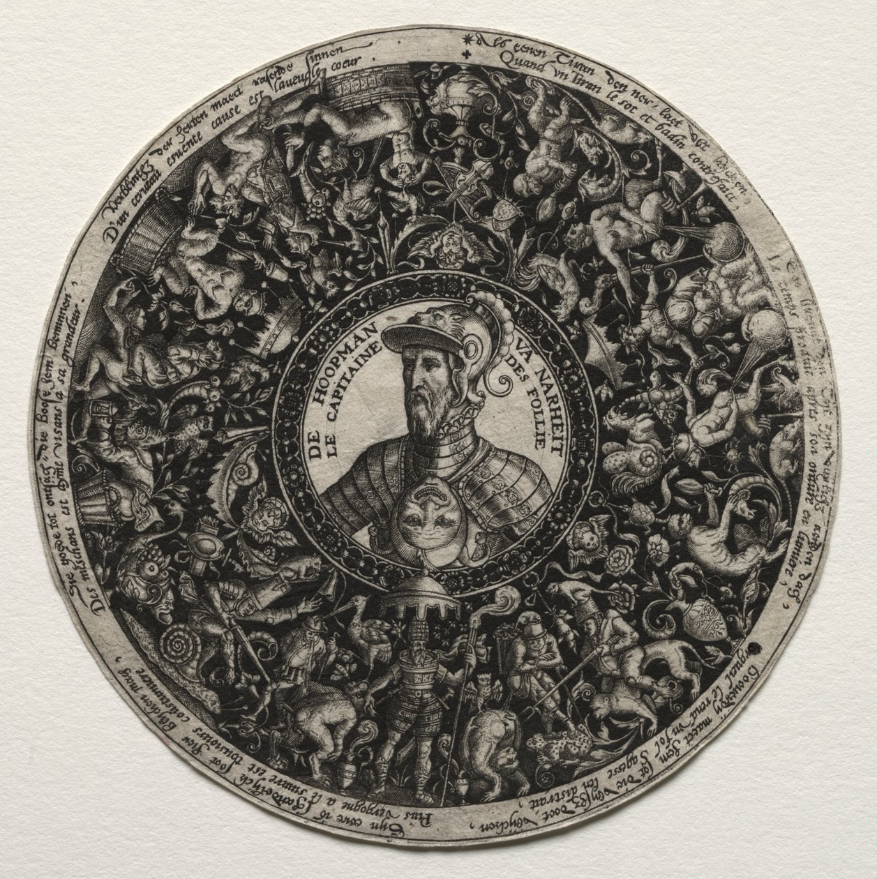 Suunnittelu medaljoneilla varustettuun astiaan tekijältä Theodor de Bry