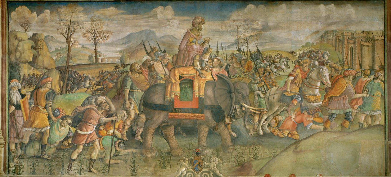 Hannibal Italiassa fresko ... (fresko) tekijältä Theodor de Bry
