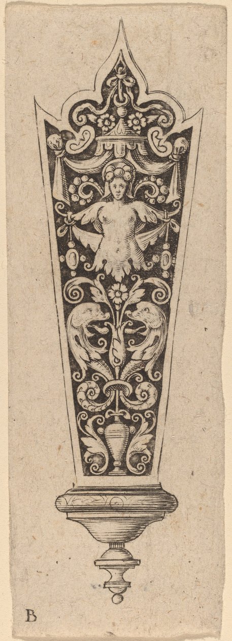 Koriste veitsen kahvaan tekijältä Theodor de Bry