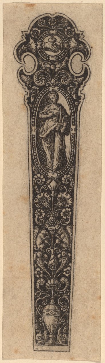 Koriste veitsen kahvaan tekijältä Theodor de Bry