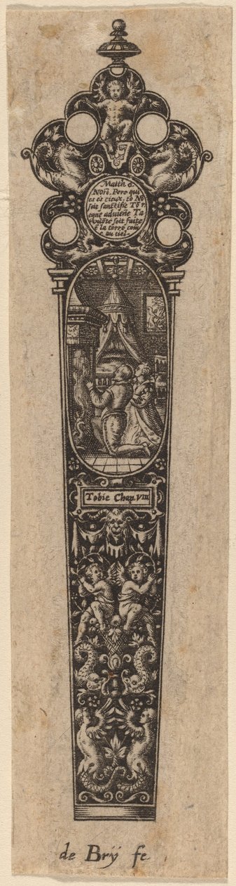 Koriste veitsen kahvaan tekijältä Theodor de Bry