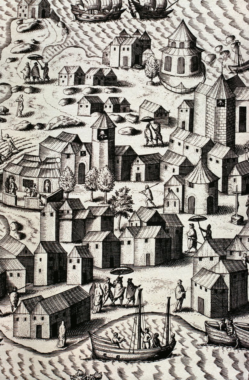 Macaon satama Kiinassa tekijältä Theodor de Bry