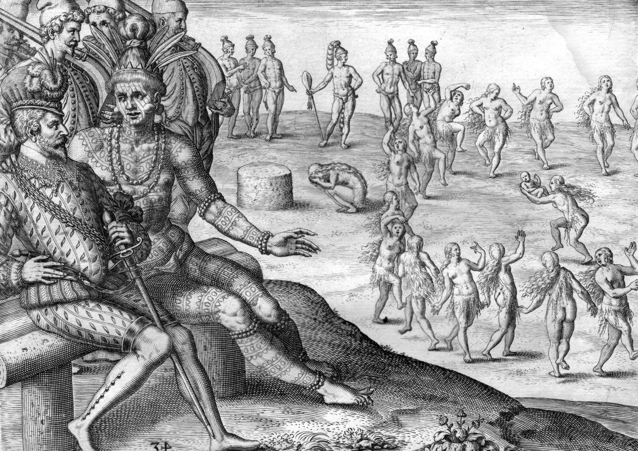 Timucua-intiaanien heimo tekijältä Theodor de Bry