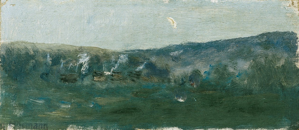 Mäkinen maisema puolikuun kanssa tekijältä Theodor von Hormann