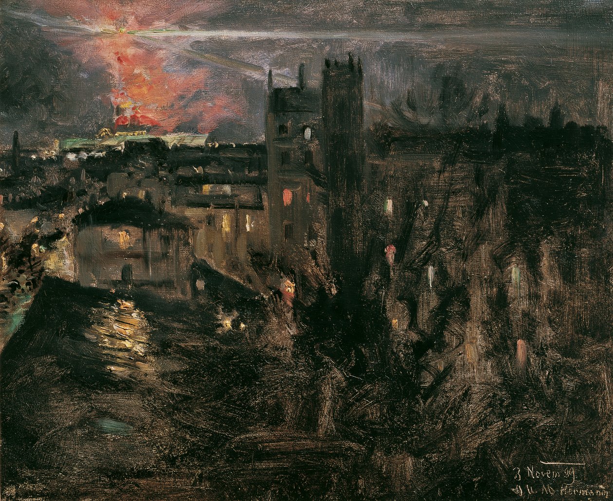 Pariisi yöllä Eiffel-tornin kanssa tekijältä Theodor von Hormann