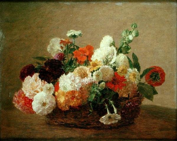 Asetelma kukkien kanssa tekijältä Theodore Fantin Latour