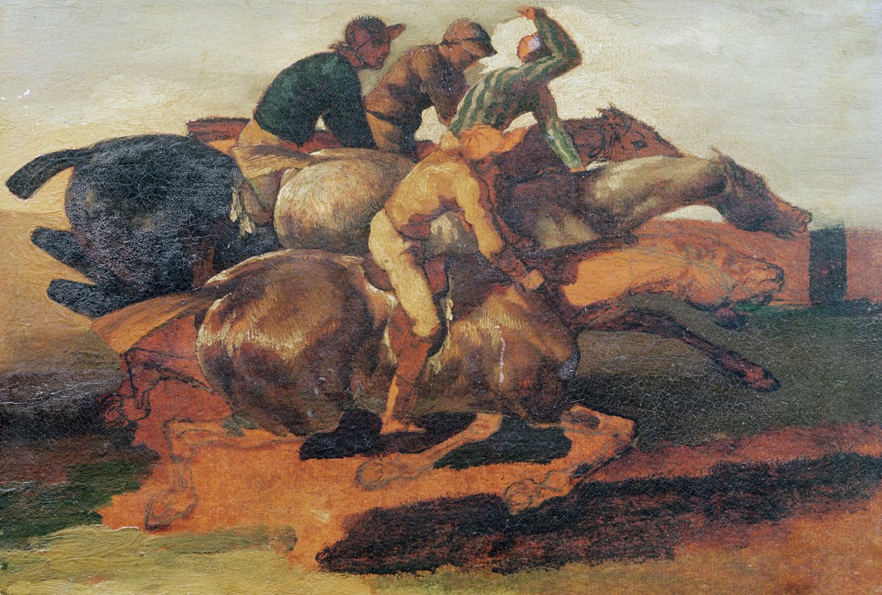 Neljä jockeya laukkaa tekijältä Theodore Gericault