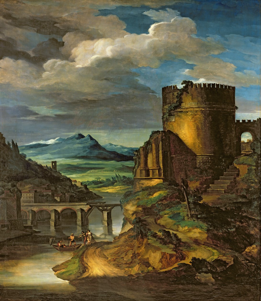 Italialainen maisema tai Maisema haudalla tekijältä Theodore Gericault