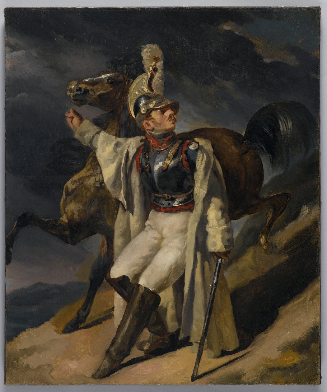 Study for Wounded Cuirassier, 1814 (katso myös 60407) tekijältä Theodore Gericault