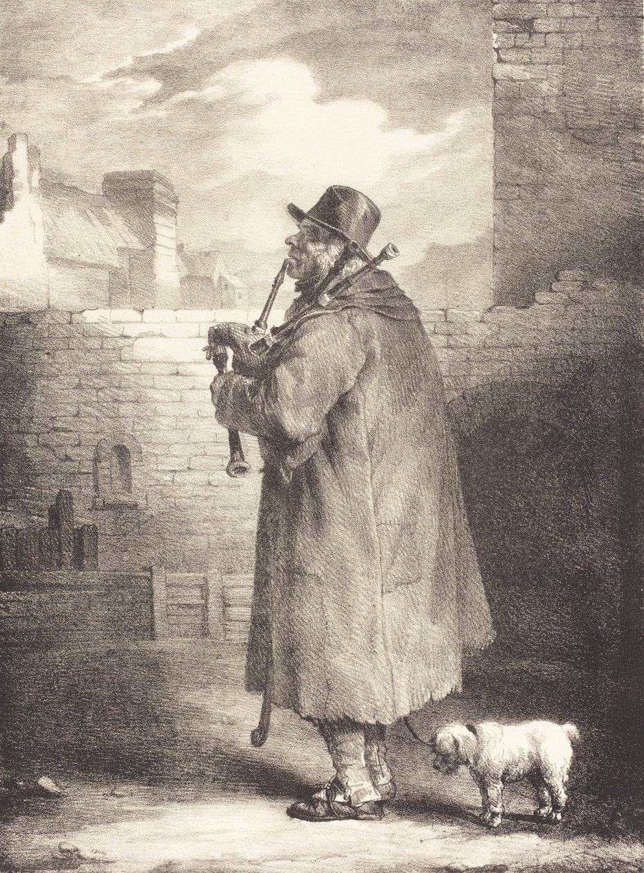 The Piper, n. 1821 (litografia kudospaperille) tekijältä Theodore Gericault