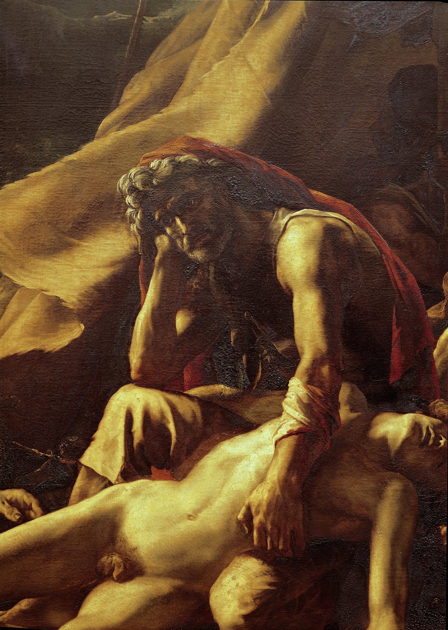 Medusan lautta, yksityiskohta vanhasta miehestä, 1819 tekijältä Theodore Gericault