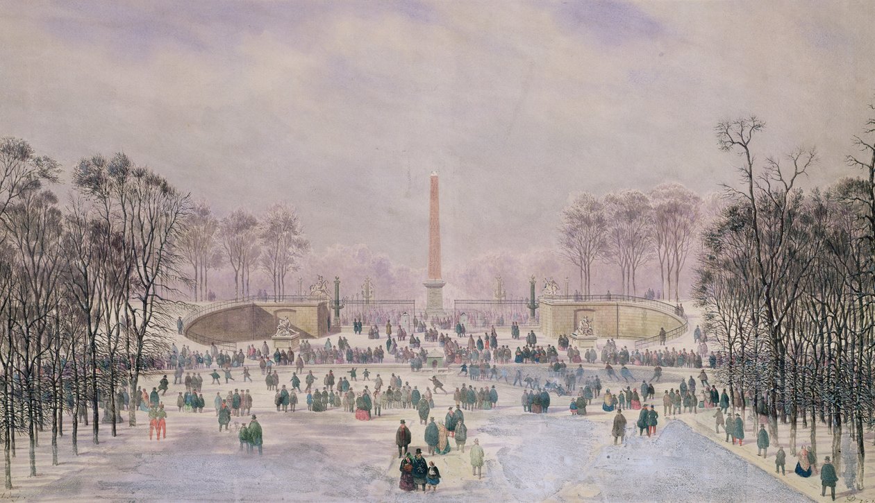 Luistelu Tuileriesissa, n. 1865 tekijältä Theodore Jung