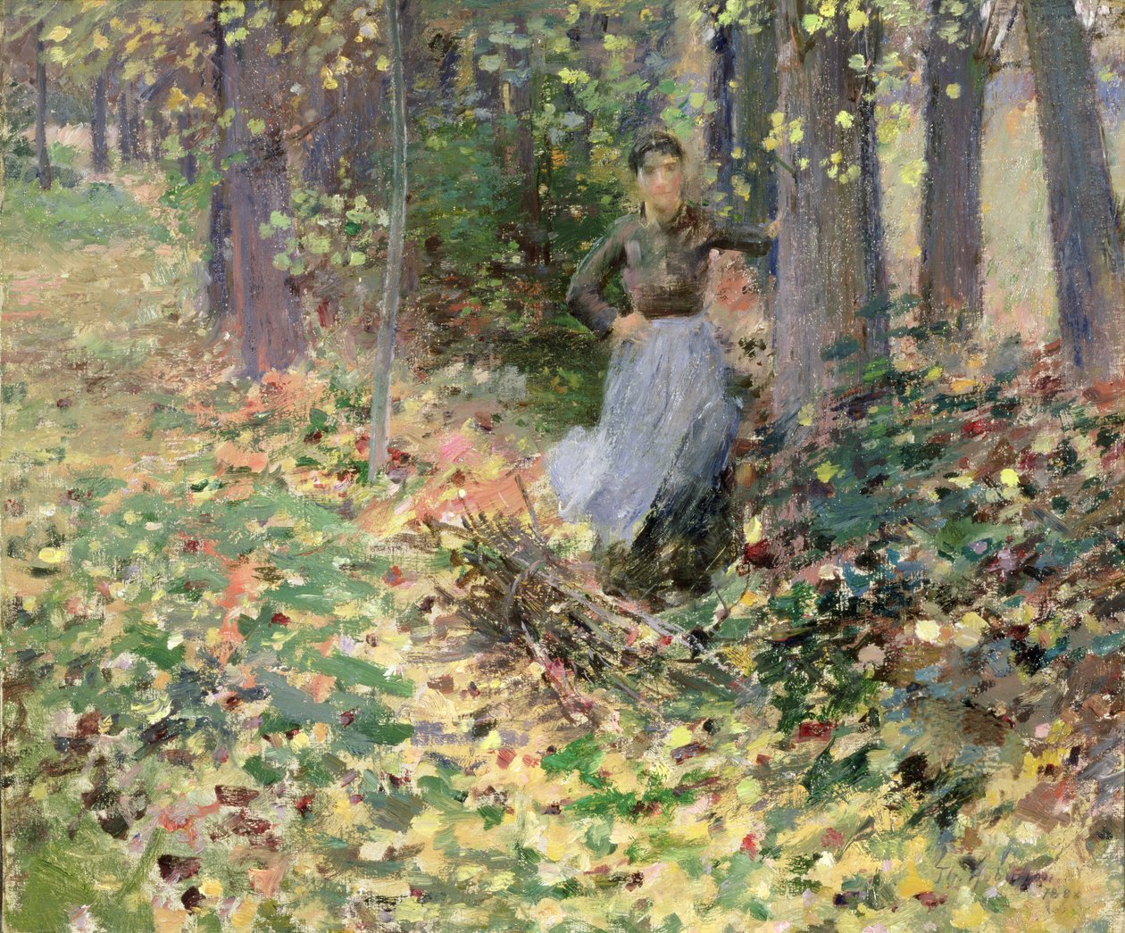 Syksyinen auringonvalo (metsässä) 1888 tekijältä Theodore Robinson