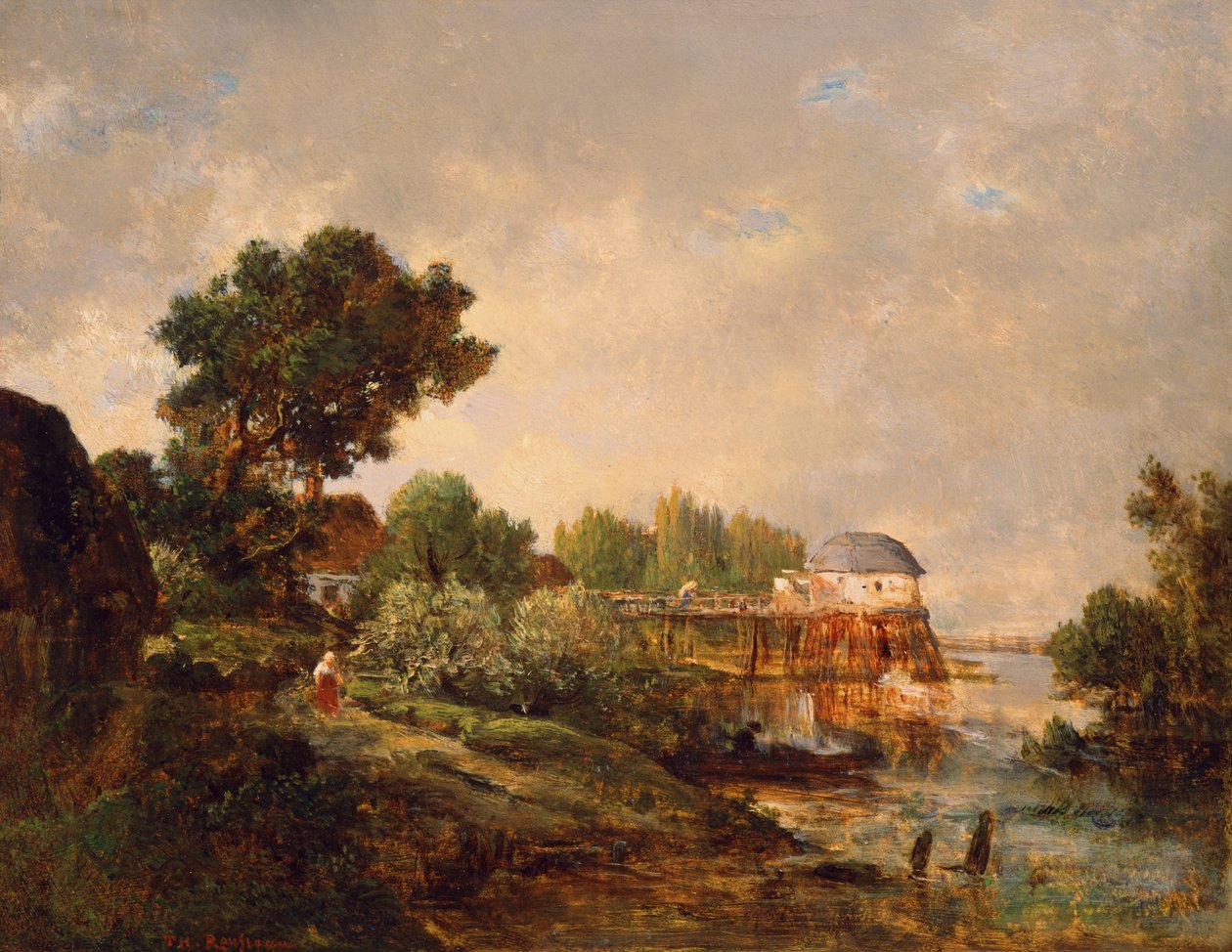 Vanha mylly Saint-Ouenissa, Pariisissa, Ranskassa tekijältä Pierre Etienne Theodore Rousseau