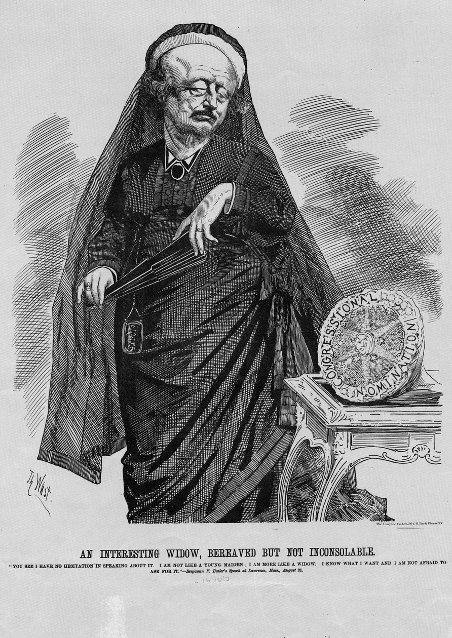 Mielenkiintoinen leski: sureva, mutta ei lohduton, Graphic Co. Lith, New York, 1876 tekijältä Theodore Wust