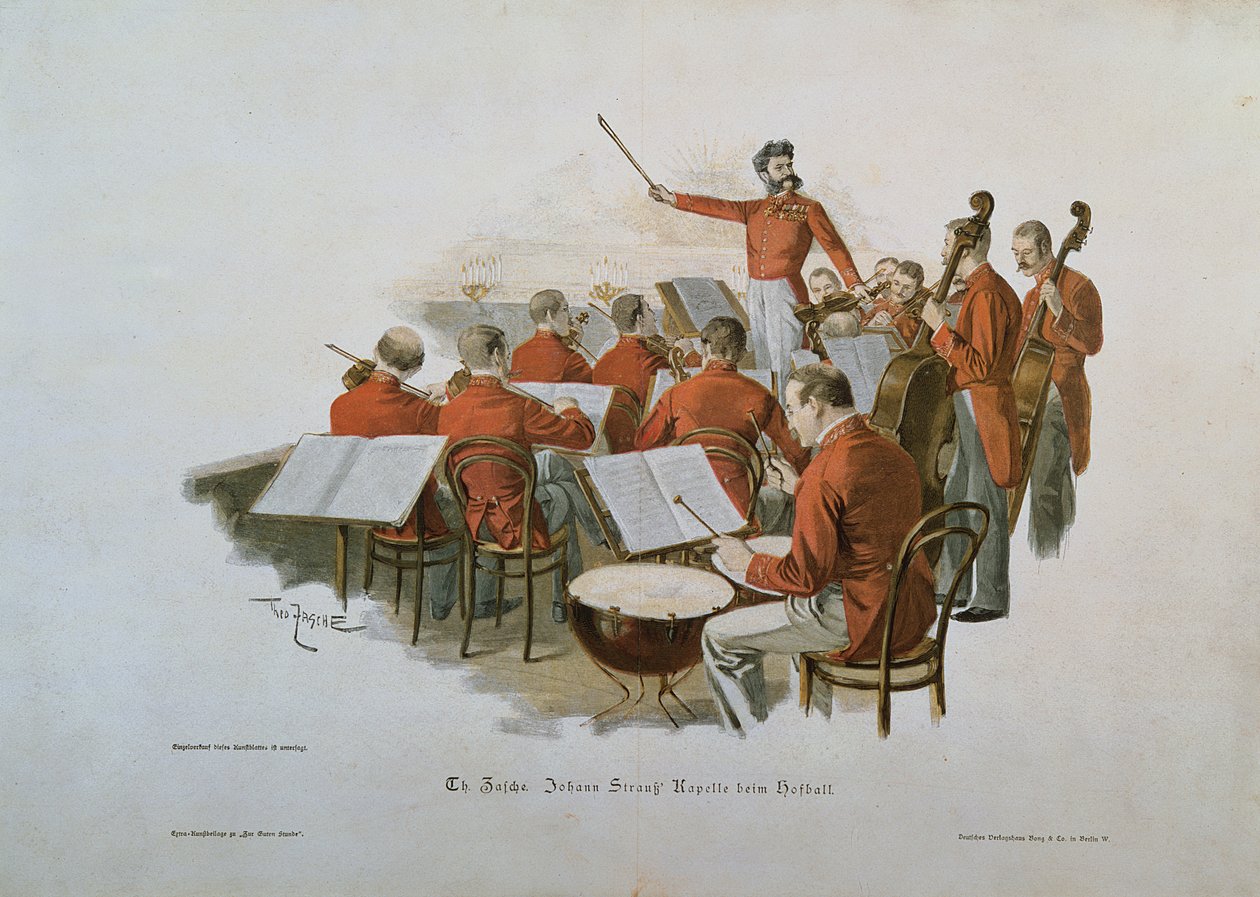 Johann Strauss -orkesteri hoviballissa tekijältä Theodore Zasche