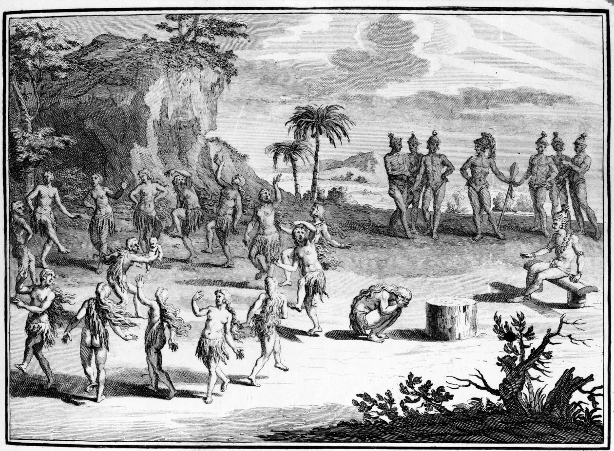 Uhri, jonka floridalaiset tekevät esikoisensa auringolle, esimerkki "Bernard Picartin kuvitetusta tutkimuksesta uskonnollisista käytännöistä ympäri maailmaa", julkaistu 1789 tekijältä Theodore de Bry