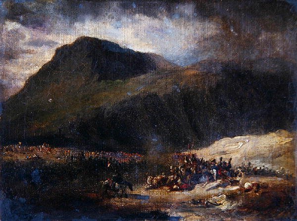 Taistelu Ranskan Algerian valloituksen aikana (öljy kankaalle) tekijältä Theodore (attr. to) Gericault