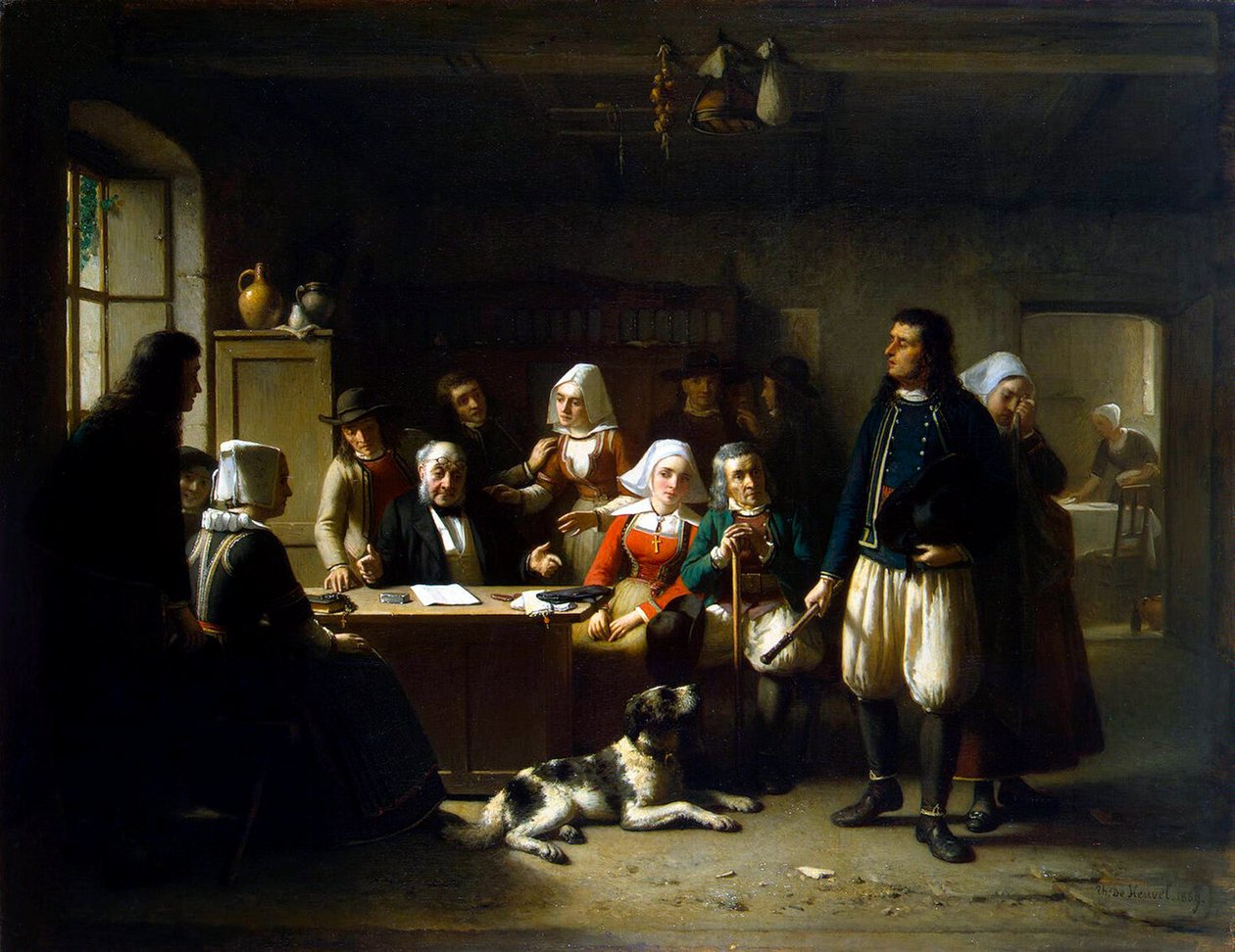 Testamentin sinetin avaamisen jälkeen, 1869. tekijältä Theodore Bernard de Heuvel