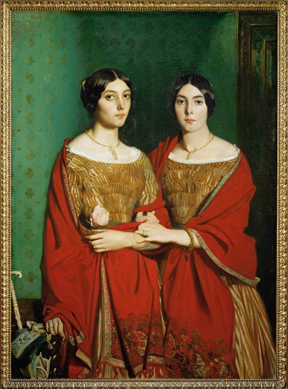 Mesdemoiselles C., dit aussi Les deux soeurs - Kaksi sisarta. Taidemaalarisisaret Adele ja Genevieve ... tekijältä Théodore Chassériau