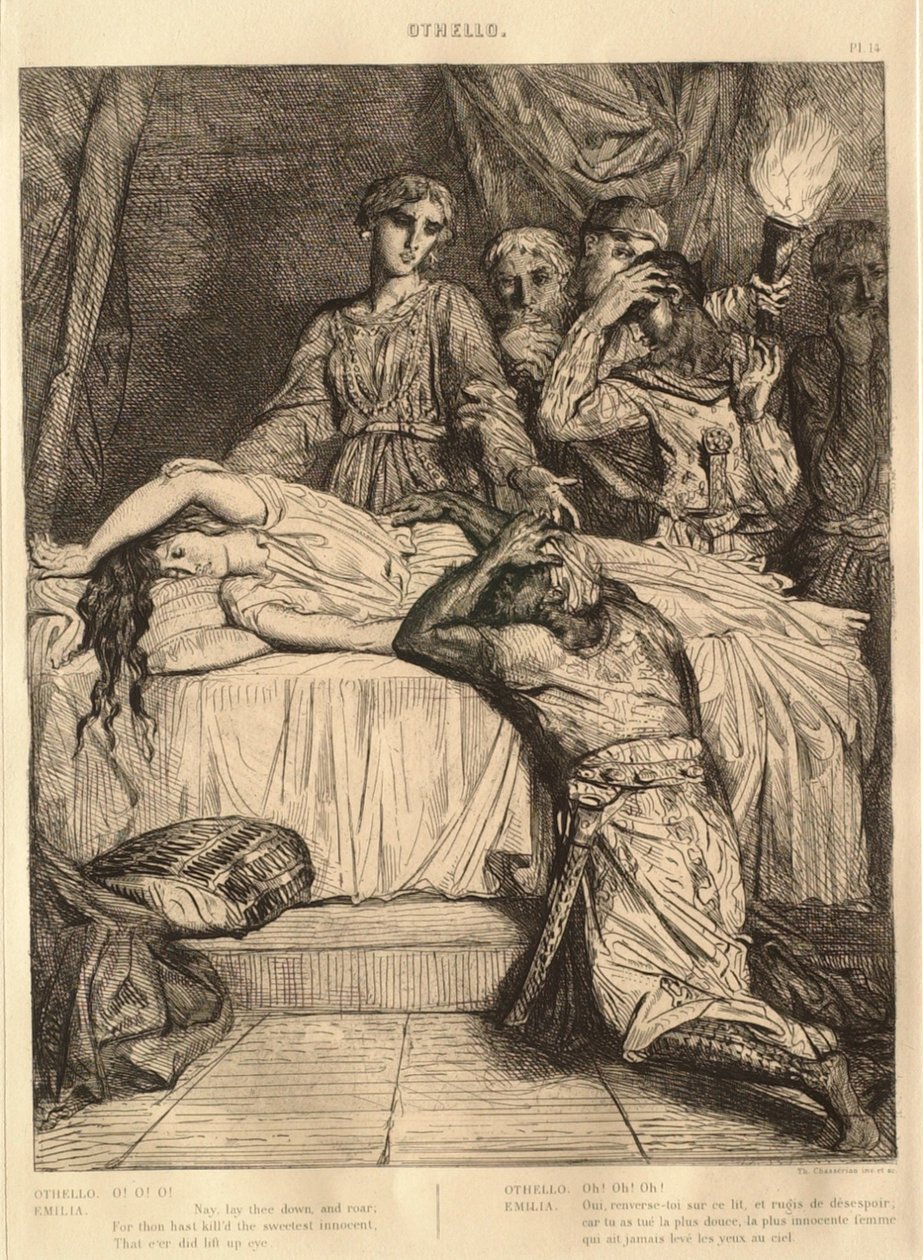 Othello-sarja: nro 14 (5. näytös, 2. kohtaus) tekijältä Théodore Chassériau