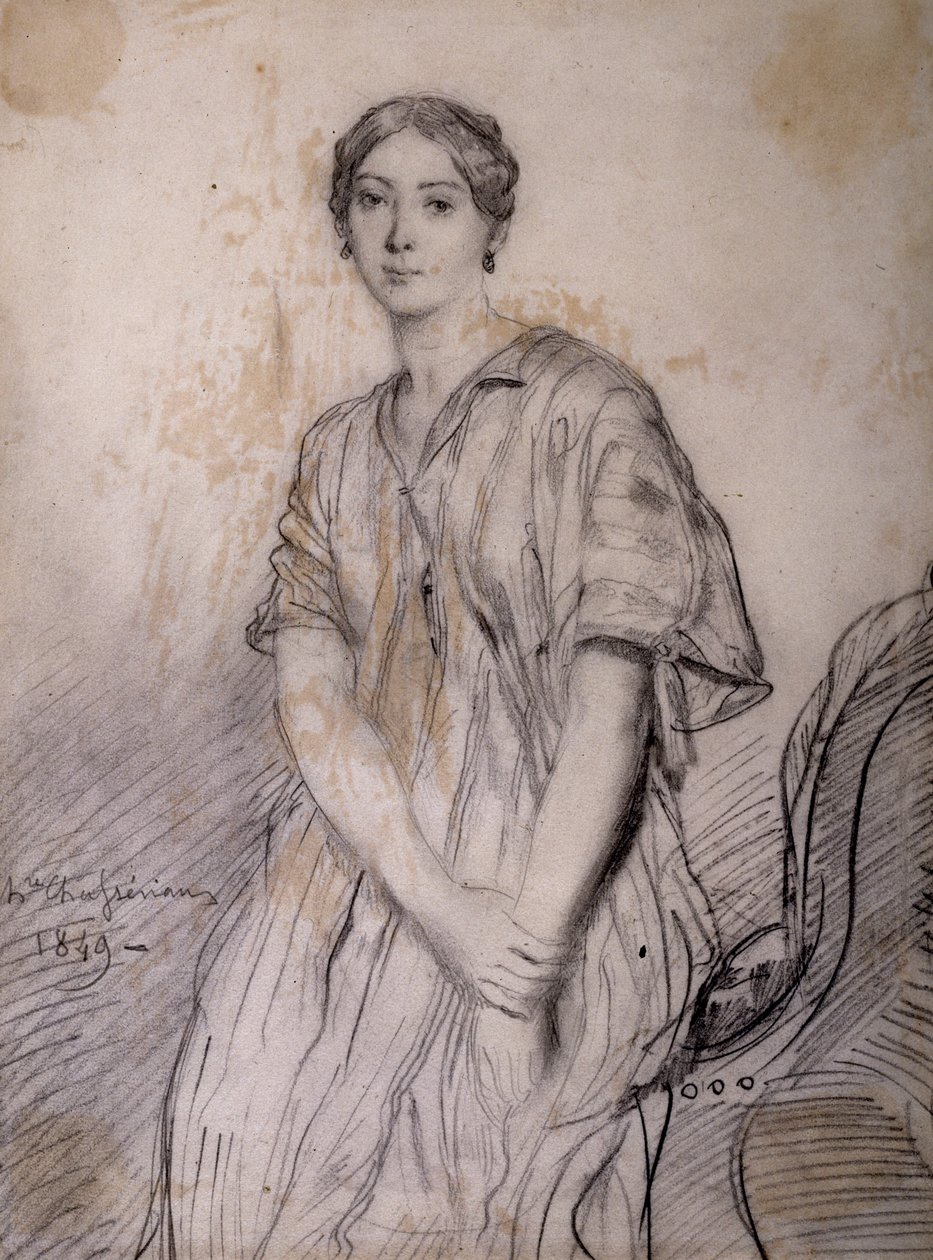 Näyttelijä Alice Ozy (Julie, Justine Pilloy) muotokuvassa (1820-1893) tekijältä Théodore Chassériau