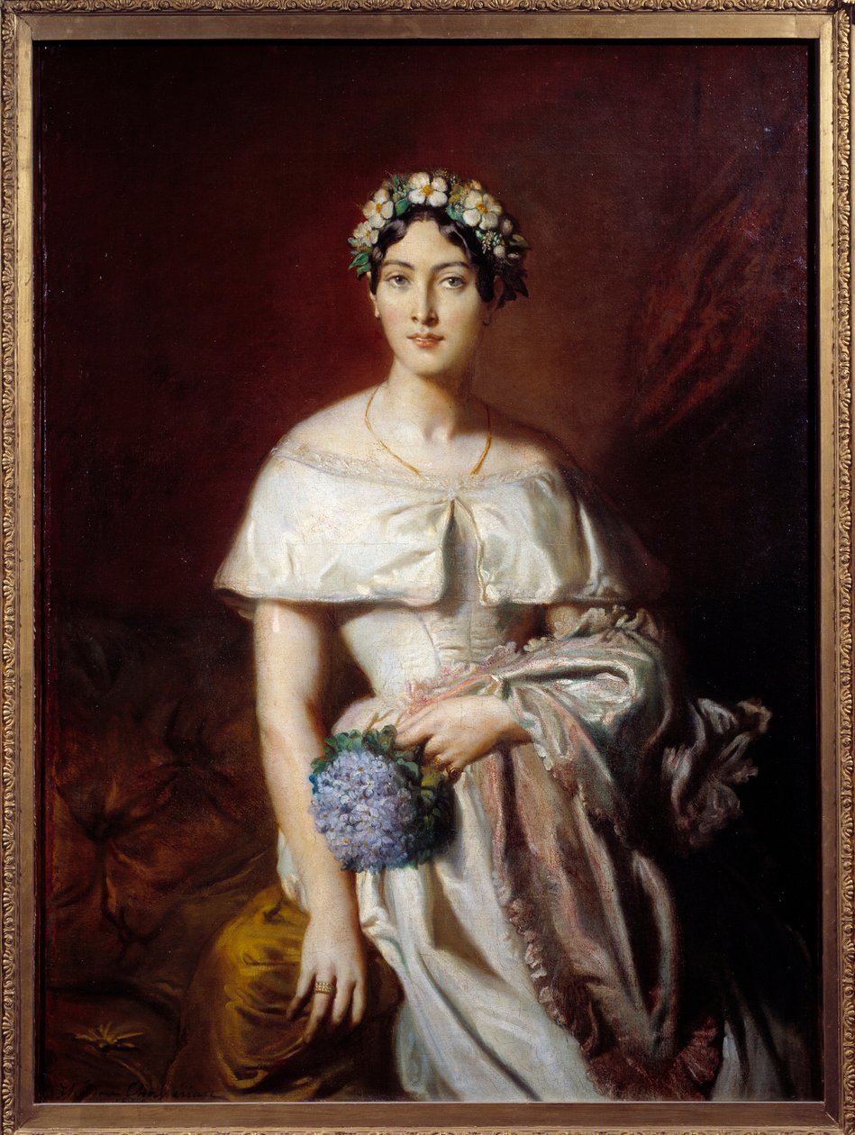 Mademoiselle de Cabarrusin (Marie-Therese de Cabarrus) muotokuva. Theodore Chasseriaun (1819-1856) maalaus tekijältä Théodore Chassériau