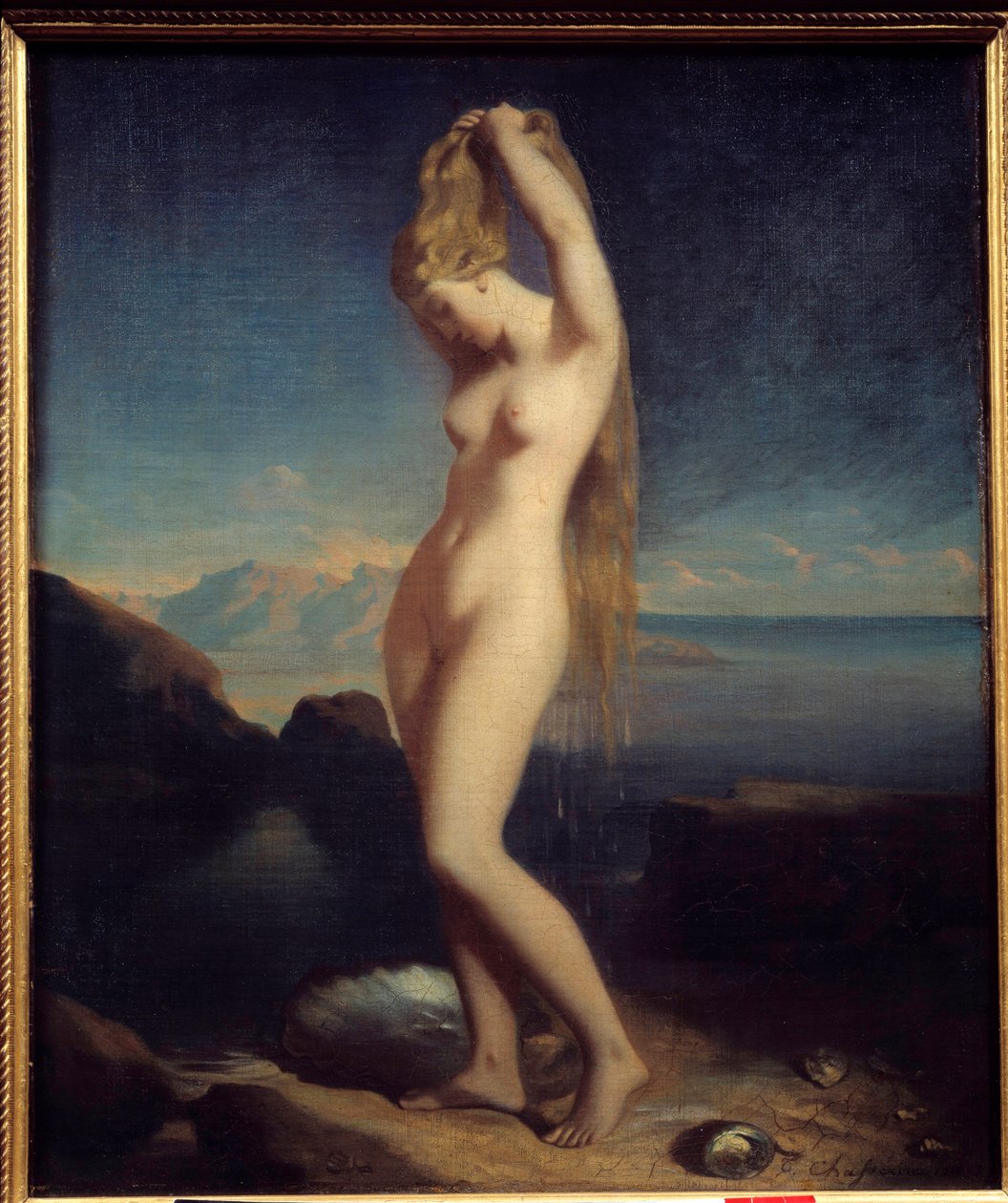 Venus anadyomene tai Venus Marine Painting kirjoittanut Theodore Chasseriau (1819-1856) 1838 Sun. 0,65 x 0,55 m tekijältä Théodore Chassériau