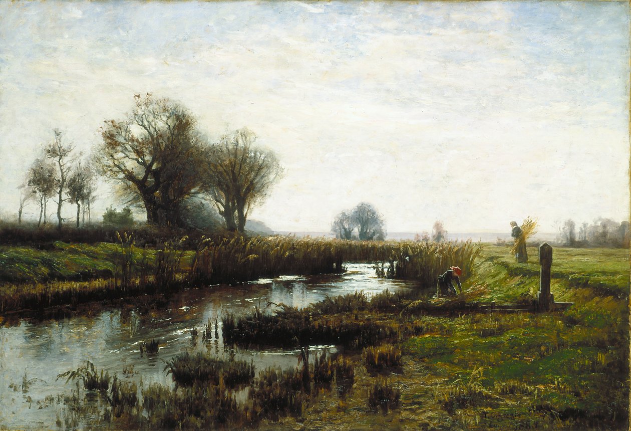 Myöhäinen iltapäivä, Dachau Moor (öljy kankaalle) tekijältä Theodore Clement Steele