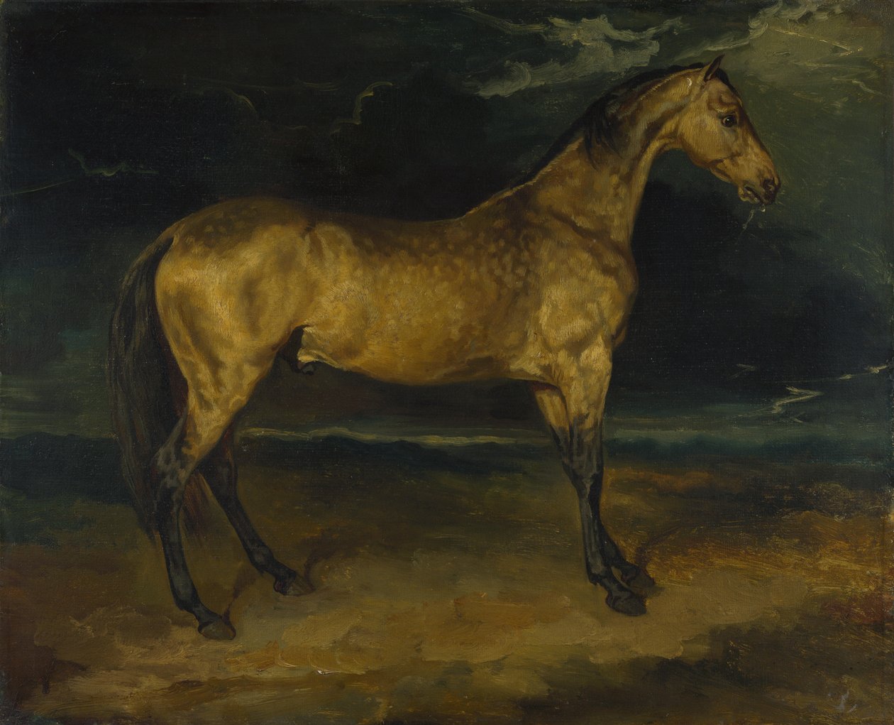 Salaman pelästynyt hevonen, noin 1814 tekijältä Theodore Gericault