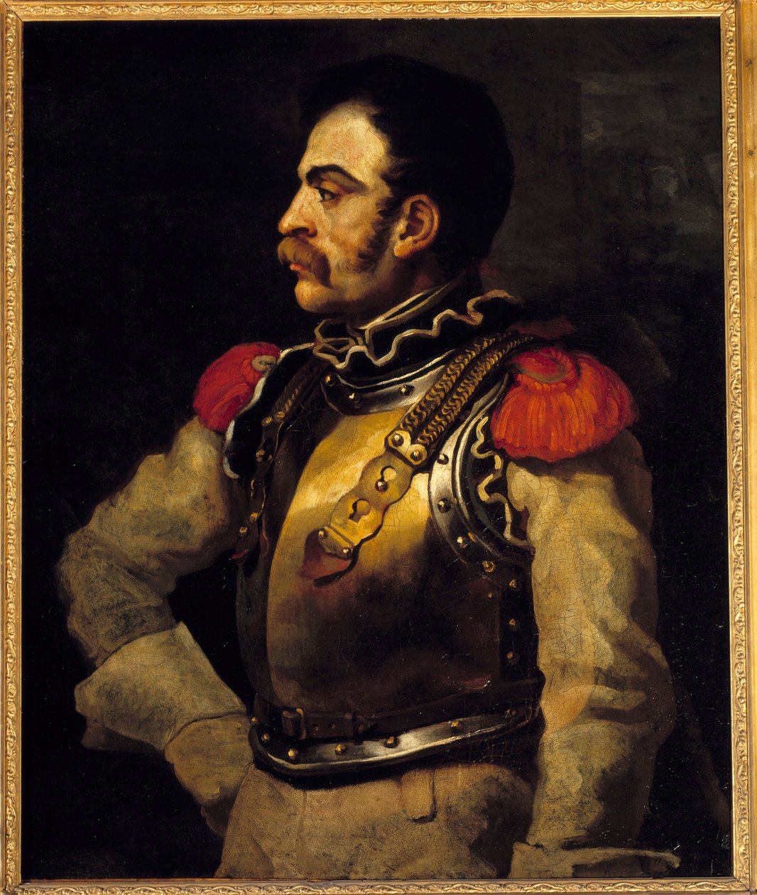 Kiväärimies nähtynä keskivartalossa. Theodore Gericaultin maalaus (1791-1824) tekijältä Theodore Gericault