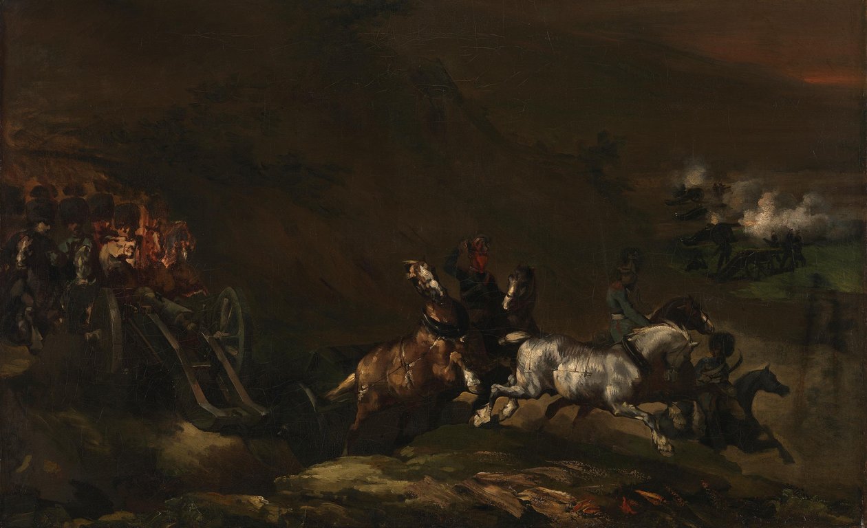 Eteenpäin liikkuva tykistö tekijältä Theodore Gericault