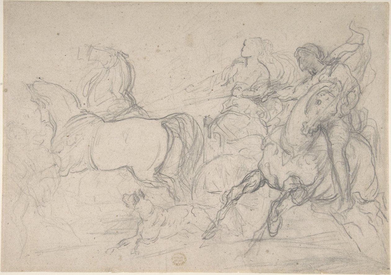 Vaununkuljettaja ja ratsumies tekijältä Theodore Gericault
